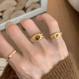 Vintage tiger eye stone rings for women classic charm