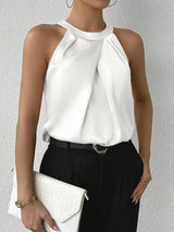 Summer High End Satin Tank Shirt