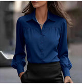 Casual White Loose Blouse Autumn Winter Long Sleeve