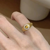 Vintage tiger eye stone rings for women classic charm