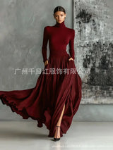 Elegant Long Skirt Sets Women Autumn Winter Long Sleeve Slim T-shirt Tops And Maxi Skirts Dress Two Piece Set