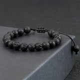8mm Tiger Eye Stone Beads Bracelet Adjustable Braided Rope
