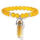 Natural Tiger Eye Stone Bracelet Hexagonal Column Pendant Bracelet Men Agates Crystal Charm Bracelets Women Reiki Yoga Jewelry