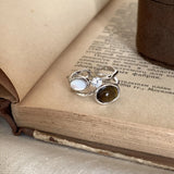 Sterling Silver Tiger's Eye Zircon Ring For Women