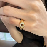 Vintage tiger eye stone rings for women classic charm