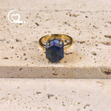 Faceted Lapis White Turquoise Rings Natural Tiger eye