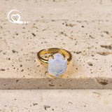 Faceted Lapis White Turquoise Rings Natural Tiger eye
