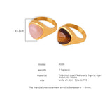 Vintage Stainless Steel Tiger Eye Stone Ring