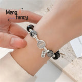 Natural Black Obsidian Black Hair Crystal Milky Way Bracelet Exquisite High-grade Fashion Jewelry Sexy Young Girls Holiday Gifts
