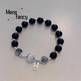Natural Black Obsidian Black Hair Crystal Milky Way Bracelet Exquisite High-grade Fashion Jewelry Sexy Young Girls Holiday Gifts