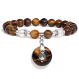 Natural Tiger Eye Stone Bracelet Hexagonal Column Pendant Bracelet Men Agates Crystal Charm Bracelets Women Reiki Yoga Jewelry