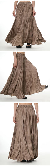 Elegant Drape Crumpled  Summer Elastic Waist