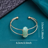 Women's Healing Chakra Natural Stone Hexagonal Wire Crystal Bracelet Rose Quartz, Gemstone, Cuff Bracelet