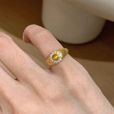 Vintage tiger eye stone rings for women classic charm