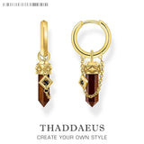 Gold Plated Tiger Eye Hoop Earring Fine Jewerly For Women Men