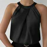 Summer High End Satin Tank Shirt