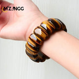 Natural Gold Tiger Eye Stone Hand Row Hand-carved Exquisite Luxury Tiger Eye Stone Amulet Bracelet Men and Women Holiday Gift