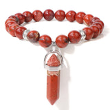 Natural Tiger Eye Stone Bracelet Hexagonal Column Pendant Bracelet Men Agates Crystal Charm Bracelets Women Reiki Yoga Jewelry