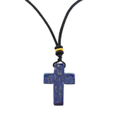 Yellow Tiger Eye 22x30mm Cross Shaped Gemstone Pendant