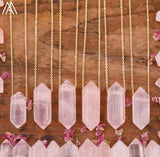 Healing Crystal Quartz Double Point Terminated Pendant Necklace For Women Citrines Amethysts Quartz Boho Necklace Gift For Her