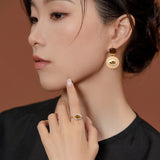 Ring Shiny Cubic Zirconia Retro Court Style Luxury