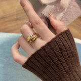Double layered Retro Luxury Tail Ring For Women's Trendy Jewelry