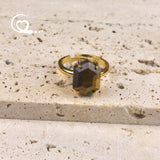 Faceted Lapis White Turquoise Rings Natural Tiger eye