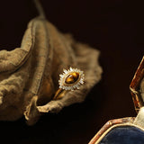 Ring Shiny Cubic Zirconia Retro Court Style Luxury