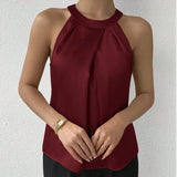 Summer High End Satin Tank Shirt