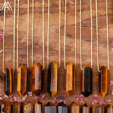 Healing Crystal Quartz Double Point Terminated Pendant Necklace For Women Citrines Amethysts Quartz Boho Necklace Gift For Her