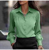 Casual White Loose Blouse Autumn Winter Long Sleeve