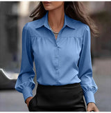 Casual White Loose Blouse Autumn Winter Long Sleeve