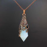 Natural 12 Faceted Healing Crystal Reiki Divination Dowsing Rose Pink Quartz Stone Pendulum Pendant Chain Necklace Jewelry