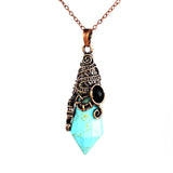 Natural 12 Faceted Healing Crystal Reiki Divination Dowsing Rose Pink Quartz Stone Pendulum Pendant Chain Necklace Jewelry