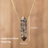 Healing Crystal Quartz Double Point Terminated Pendant Necklace For Women Citrines Amethysts Quartz Boho Necklace Gift For Her