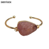 Jewelry Healing Purple Pink Crystal Hand Winding Irregular Natural Amethyst Strawberry Rose Quartz Women Bracelet