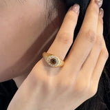 Vintage tiger eye stone rings for women classic charm