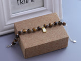 925 Sterling Silver Natural Tiger's Eye Bracelet For Women Gift 14K Gold Plated Wealth And Fortune Pendant Jewelry