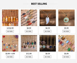 Healing Crystal Quartz Double Point Terminated Pendant Necklace For Women Citrines Amethysts Quartz Boho Necklace Gift For Her