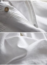 Cotton Linen Straight Trousers Elastic High Waist Wild Wide Leg Pants