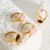 Vintage Stainless Steel Tiger Eye Stone Ring