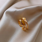 Double layered Retro Luxury Tail Ring For Women's Trendy Jewelry