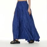 Elegant Drape Crumpled  Summer Elastic Waist