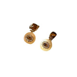 Rectangular Tiger's Eye Stones Ear Buckle Evil Eye Elegant Jewelry