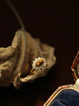 Ring Shiny Cubic Zirconia Retro Court Style Luxury