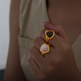 Vintage Stainless Steel Tiger Eye Stone Ring