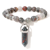 Natural Tiger Eye Stone Bracelet Hexagonal Column Pendant Bracelet Men Agates Crystal Charm Bracelets Women Reiki Yoga Jewelry