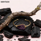 Jewelry Healing Purple Pink Crystal Hand Winding Irregular Natural Amethyst Strawberry Rose Quartz Women Bracelet