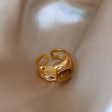 Double layered Retro Luxury Tail Ring For Women's Trendy Jewelry