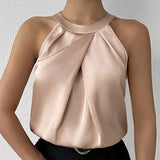 Summer High End Satin Tank Shirt